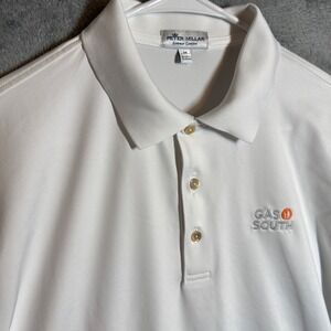 Peter Millar Summer Comfort Gas South White Golf‎ Polo Shirt Mens M